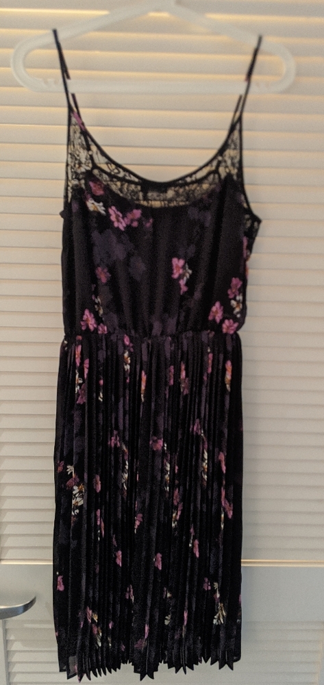 Navy/purple floral dress